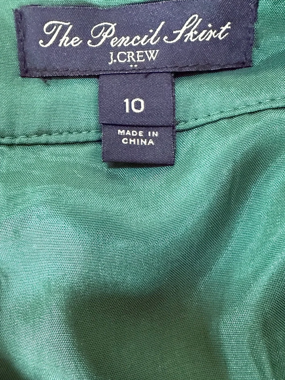J. Crew Navy & Green Plaid Pencil Skirt